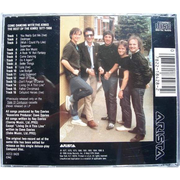🦋 Come Dancing with the Kinks: The Best of the Kinks 1977-1986 CD 1986 Arista - Picture 3 of 3